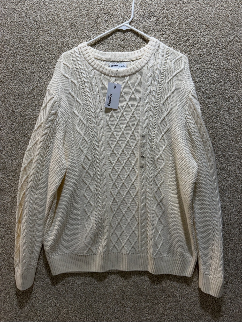 NWT fisherman grandpa sweater knit cotton blend minimalist preppy gift XXL